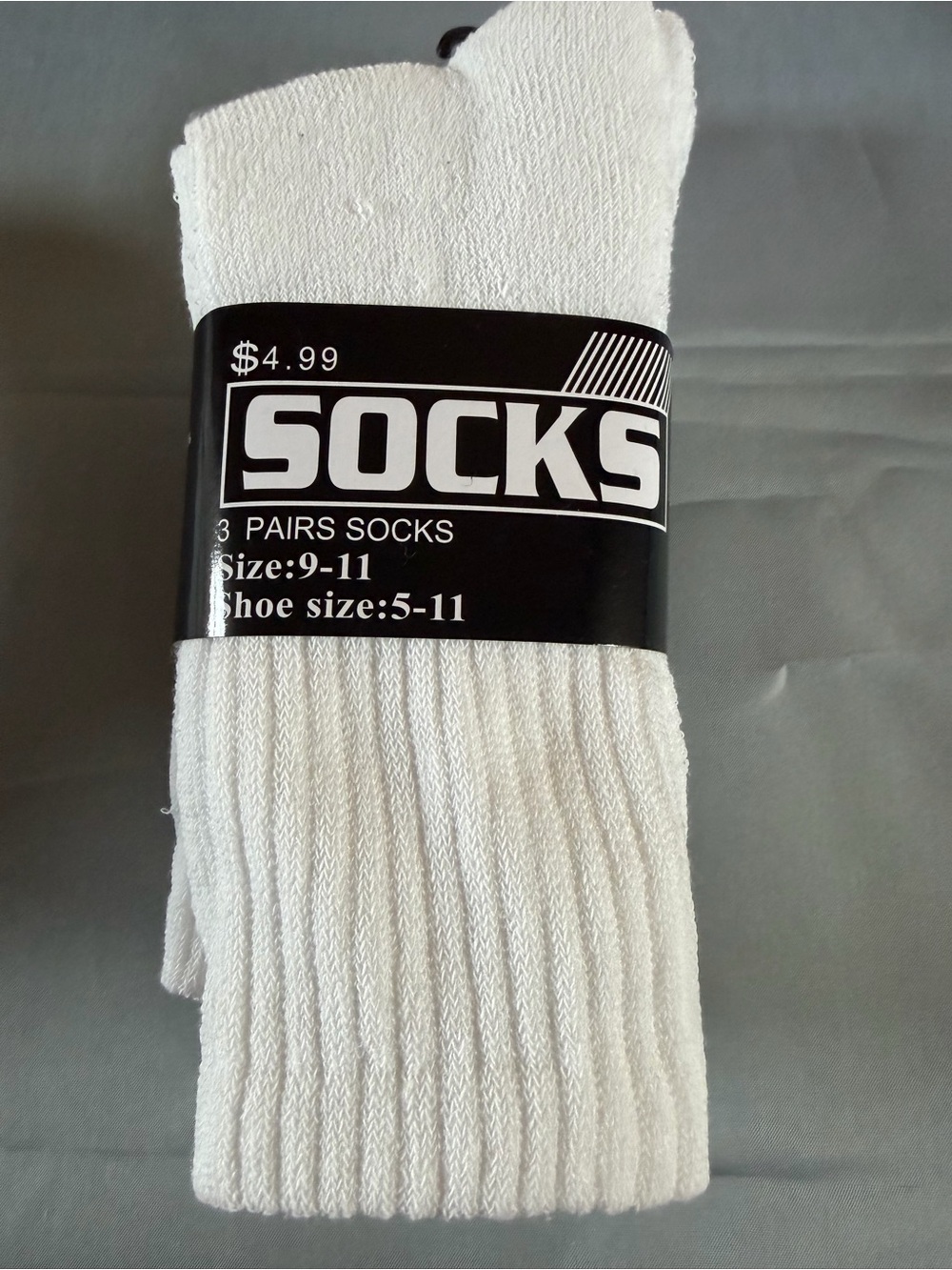 White Crew Socks - 3 Pairs